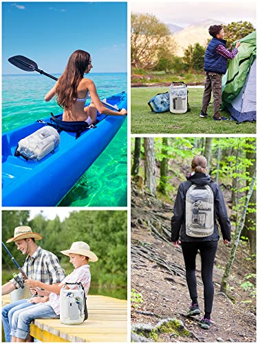 Dry Bag Waterproof Backpack with Phone Case (White / 40L)