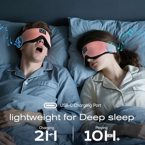 Sleep Mask with Bluetooth Headphones (Pink)