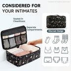 Packing Cubes for Travel (14 Black Flower)