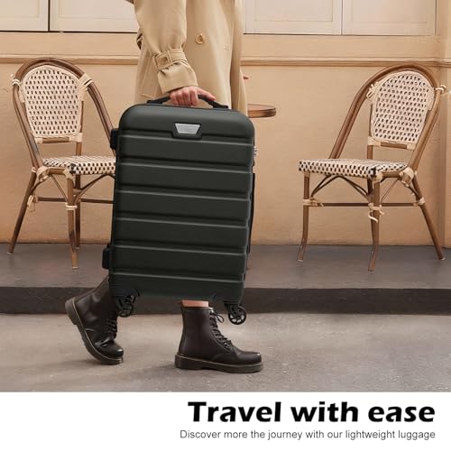 Luggage Set 3 Piece Lightweight Durable Hardshell (Black)