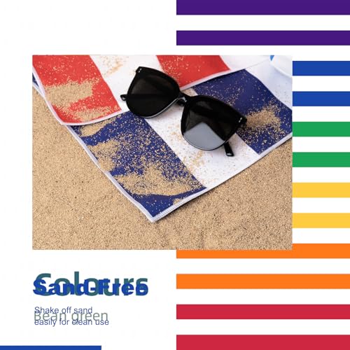 Microfiber Beach Towel Sand (P-rainbow / Extra Large(67x35"))