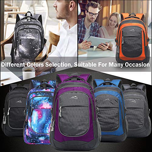 Extra Large Backpack Bookbag for College Travel Laptop Business Hiking Backpack Fit Laptop Up to 17 Inch Sturdy Multi Compartment Gifts for Men Women Night Light Reflective (17 Inch / Light Galaxy)
