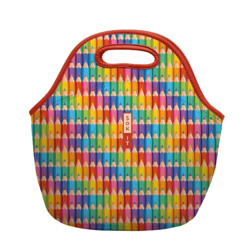 LunchTote Zippered Bag Insulated Neoprene Caddy (Work of Art / Large 4.5 Quart Lunch Tote)