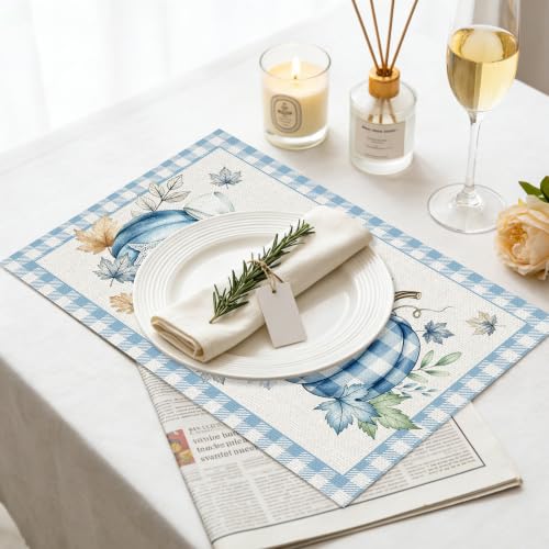 Fall Placemats Set of 6 (Blue Pumpkin)