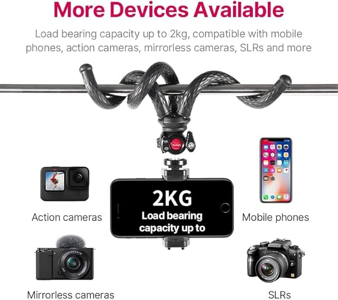 ULANZI FT-01 Phone Tripod with Holder, Mini Camera Flexible Tripod Stand with - Image 6