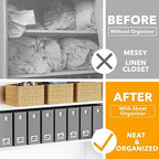 8 Pack Bed Sheet Organizers and Storage (8 Pack / Gray)