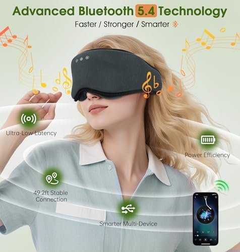 Bamboo Cotton Bluetooth Sleep Mask (Grey)