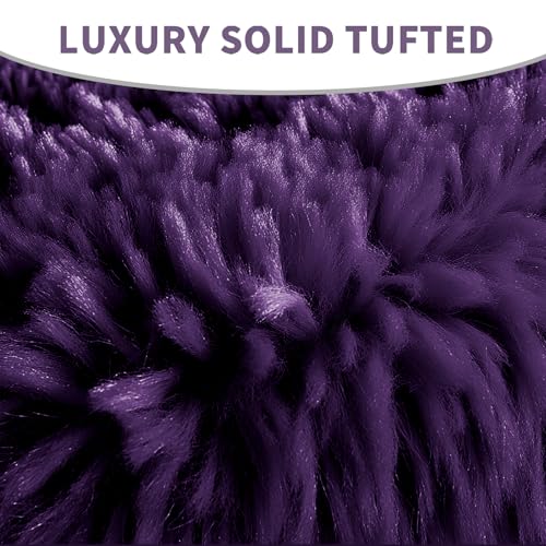 Microfiber Elongated Toilet Seat Cover 19.5"x 15" Machine Washable (Dark Purple / Elongated)