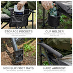 Padded Oversized Folding Camping Chair for Adults (Black)