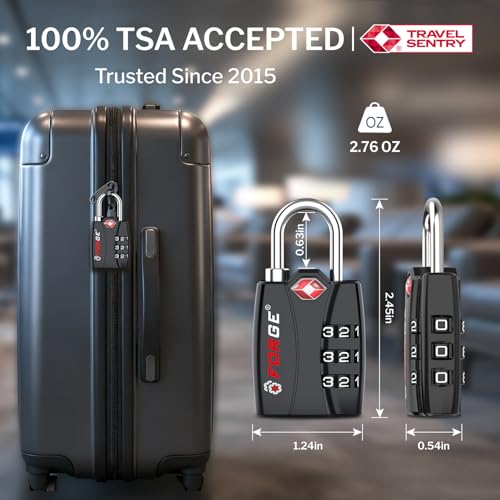 TSA Approved Luggage Locks (Black 2PK)