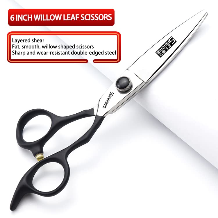 6/7-inch professional hairdresser set, stainless steel scissors hairdresser's exclusive hairdresser. (6 inch-4pc-B) (6 Inch-4pc-b)