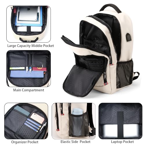 Laptop Backpack for Men (Large / Beige)