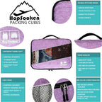 5 Set Packing Cubes for Travel Large Suitcase Luggage Organizer Bags Travel Accessories Vacation 4 Cubes 1 Laundry Pouch Bag (Snow Purple)