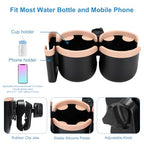 Stroller Cup Holder with Phone Holder (Double Holder-Pink)