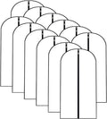 Garment Bags for Hanging Clothes 12 PCS Transparent Waterproof Dustproof by HomeClean