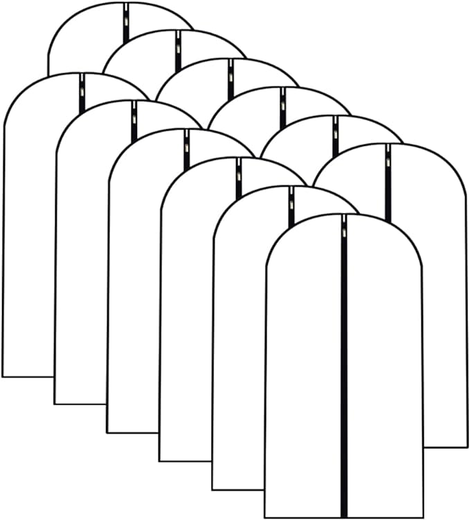 Garment Bags for Hanging Clothes 12 PCS Transparent Waterproof Dustproof by HomeClean