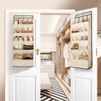 1 Pack Over the Door Shoe Organizers (BEIGE / 18+ Pairs)