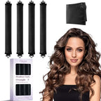 Heatless Curls Overnight Hair Curlers (Black(Pack of 4))
