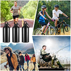 10 Pcs Aluminum Water Bottle 20 oz Reusable Bottles Lightweight Leak Proof Aluminum Sports Travel Bottles with Twist Cap Buckle for Gym (Black)