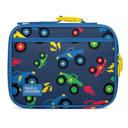 Kids Lunch Box & Insulated School Lunch Bag (Regular / -Monster Truck Rally)