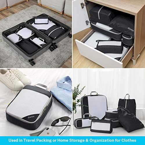 Compression Packing Cubes for Travel (Set of 7 / 7-Black)