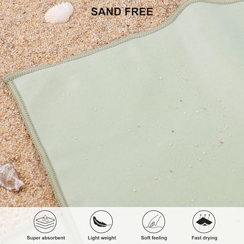 Microfiber Towel Quick Dry Camping & Travel & Gym Towel. Compact (Bean Green / 32.00" x 16.00")