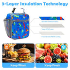 Kids Lunch box Insulated Soft Bag Mini Cooler Back to School Thermal Meal Tote Kit for Girls (Car)