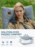 Padded Oversized Folding Camping Chair for Adults (Blue&white)
