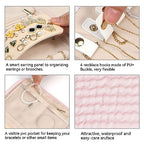 Small Travel Jewelry Organizer Roll for Women (Light Pink / Small)