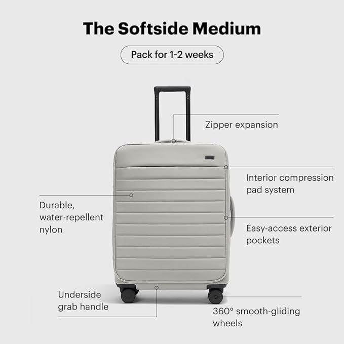 Away Softside Medium Checked Suitcase, 26 Inch Lightweight, Expandable Luggage - Image 3