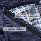 Sleeping Bags for Adults XXL Cold Weather (Navy Blue / 20F Right Zip)