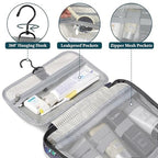 Hanging Toiletry Bag for Women (Floral Grey)
