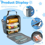Kids Lunch box Insulated Soft Bag Mini Cooler Back to School Thermal Meal Tote Kit for Girls (Shark)