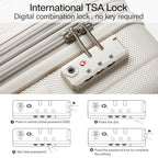 20 Inch Expandable Carry on Luggage 22x14x9 Airline Approved (20 Inch EXT / Ivory White)