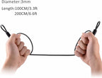 100CM/3.3ft 3mm Outdoor Travel Security Cable Lock, Braided Steel Coated Safety - Image 3