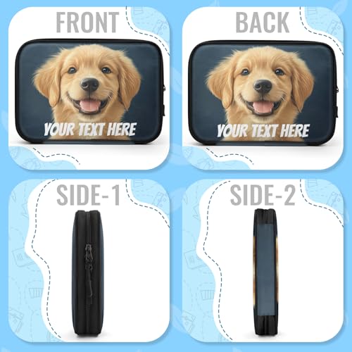 Custom Electronics Organizer Travel Case Customize Personalized Text Image Cable Charger Cord Tech Organizer Pouch Accessories Bag (Multicolor)