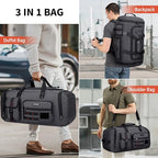 Duffle Bag for Men 3 in 1 Convertible 40L Nylon Gym Travel Backpack (Silvery Grey)