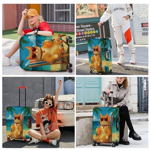 Summer Cat Luggage Cover (#36 / L(fits 28-30Inch suitcase))