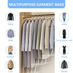Garment Bags for Hanging Clothes 24" x 48"Coat Covers for Closet Foldable Washable Dress Bags for Hanging Clothes for Long Dress Dance Costumes Suits Gowns Coats (White / 24''X48'')