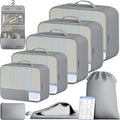 9 Set Packing Cubes with Packing List Luggage Packing Organizers for Travel Accessories (Pewter Color)