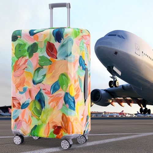 Travelkin Suitcase Covers For Luggage Tsa Approved Luggage Covers Protector (Coloured Leaves / L)