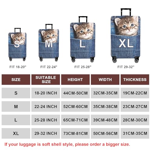 Travel Luggage Cover Suitcase Cover Protector Skins 18 (Cat B / S (for 18--20 inch luggage))