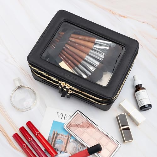 XL Clear Makeup Organizer (Black / Dual Layer Large)
