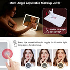 Makeup Bag with LED Lighted Mirror 12.2 IN Cosmetic Train Case Double Layer (12.2 Inch Red / 0-Double Layer)