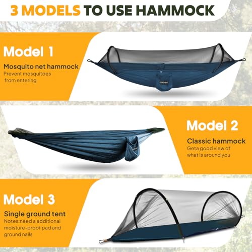 Ultra Light Travel Camping Hammock Pop (Navy Blue)