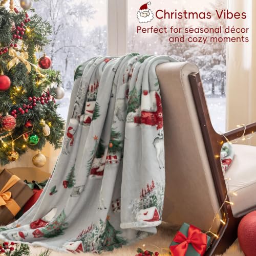 Christmas Fleece Throw Blanket (Winter Deer / Throw(50" X 60"))