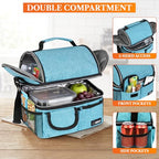 Insulated Lunch Bag Women Men (Heather Sea Blue)