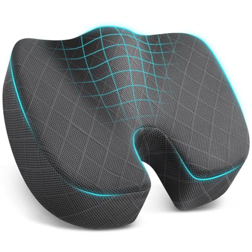 Seat Cushion Memory Foam Office Chair Cushion (XXX-Large / Grey)
