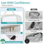 Clear Makeup Bag (2 Pack Silver / Hybrid Traveler (1 Large & 1 Medium - Soft))
