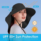 Womens Sun Hat UV Protection (One Size / Black)